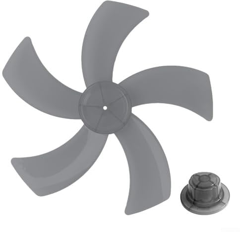 Oniissy 18 Inch PP Plastic Fan Blade Replacement | Five Leaves W/Nut Cover | For Pedestal Desk Fans | Lightweight Low Noise Heat Resistant Easy Clean(Transparent Black)