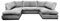 Bliss Furniture's Jumbo Cord U-Shaped Cord Sofa - Large Modular Sofa with Memory Foam Seating & Removable Cushion Covers - Seats 6-7 People - Ideal U-Shape for Living Room (Grey, Full Back)