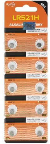 AG0 Knopfzellen Typ LR63 LR521 SR521W 379, 10 Stück