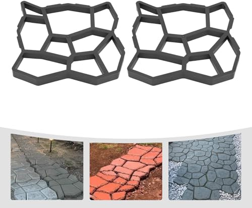 2 Stück Gießform Pflasterform Schablone für Beton, 50x50cm Betonform Schalungsform Gehwegplatte für Hof Wege, Gehwege