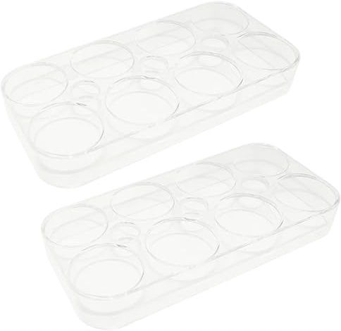 Egg Holder, 2 Pack Fridge Egg Tray for Kitchen Organization, Durable PP Plastic Egg Storage Rack, Compact Design for Refrigerator or Countertop Use, 17.5 X 8.5 X 2.2 Cm