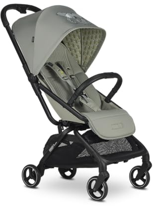 Peanuts by Easywalker Rockey S Reisebuggy & Kinderwagen Cabin Size, Automatisch Zusammenklappbar (Autofold), Leichtgewicht 0-22 kg, inkl. Regenschutz & Transporttasche – Snoopy Edition Fresh Green
