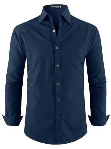 YAOBAOLE Chemise sans Repassage Homme Manches Longues Habillée Formelle Casual Business Coupe Ajustée Chemise Mariage Couleur Unie