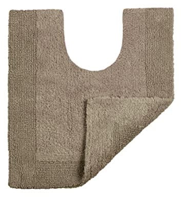 Allure Heavyweight Reversible Pedestal Toilet Mat, 100% Cotton, Super soft, Washable, Large Size 55cm x 55cm (Mocha)