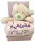 Babydecke mit Name & Geburtsdatum bestickt inkl. Plüsch Stofftier - Geschenk Taufe Geburt/CE-Zertifizierung (Rosa - TEDDY mit SCHLAFMÜTZE)