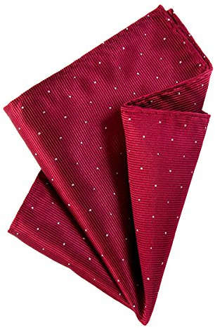 DonDon Herren Hanky 25 x 25 cm edles Einstecktuch für feierliche und besondere Anlässe dunkelrot mit silbernen Punkten
