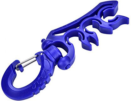 Tauchen Regulator Schlauch 3 Farben Hohe Qualität Unterwasser Tauchen Kunststoff Doppel BCD Schlauchhalter Mit Clip Haken(Blau)