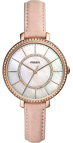 FOSSIL Damen Analog Quarz Uhr mit Leder Armband ES4455