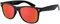La Optica B.L.M. Herren Sonnenbrille UV400 CAT 3 Damen Unisex Retro Vintage - Glänzend Schwarz (Gläser: Rot Verspiegelt)
