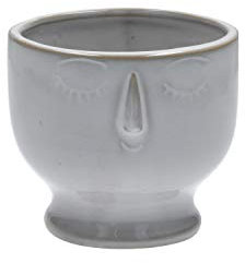 Gisela Graham Übertopf, rund, glasiert, klein, Weiß