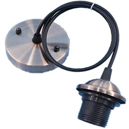 Pendant Light Fitting,Ceiling Rose Pendant with Lamp Holder Fitting Accessories Kit Set for E27 Screw-Type Bulb Light Copper(Pack of 1)