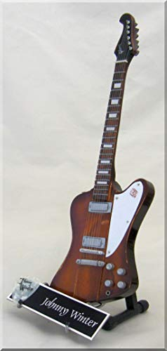 Johnny Winter Miniatur-Gitarre Firebird mit Gitarrenplektrum