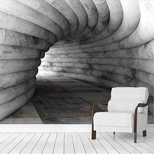 PSiFound® Benutzerdefinierte Foto 3D Tapete Wandbilder Nostalgie Einfassung Tunnel Muster (250X175Cm) Selbstklebend Diy Poster Junge Mädchen Geschenk Dekoration Malerei 3D Wandbilder Tapete