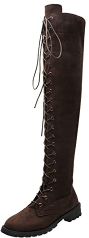 Stivali Donna Snow Large Size Over Knee Shoes Long Tube (42,Marrone)