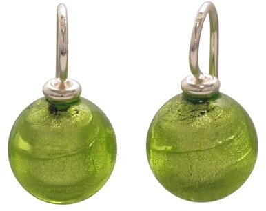 Pendientes de cristal de Murano, verde claro