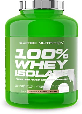 Scitec Nutrition 100% Whey Isolate - Pure Protein Power avec BCAAs - Glutamine & Arginine - Formule sans sucre ni gluten, 2 kg, Cookies & Cream