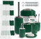 Clara Clark Ensemble d'accessoires de Salle de Bain Verts avec Rideau de Douche et Tapis, 20 pièces, Rideau de Douche avec Doublure, Distributeur de Savon, Porte-Savon, Porte-Brosse WC et Poubelle