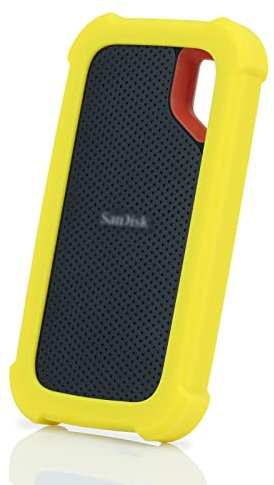 LEFXMOPHY Cover Case Replacement for SanDisk Extreme Portable 500GB 1TB 2TB 4TB New Generation External SSD - Up to 1050MB/s, SDSSDE61 Soft Silicone Portective Skin Sleeve, Yellow
