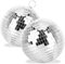 com-four® 2X Discokugel - Spiegelkugel zum Aufhängen - Disco Ball für Party - Partykugel für Silvester, Geburtstag, Mottoparty - Ø 15 cm (Ø 15cm / 2X)