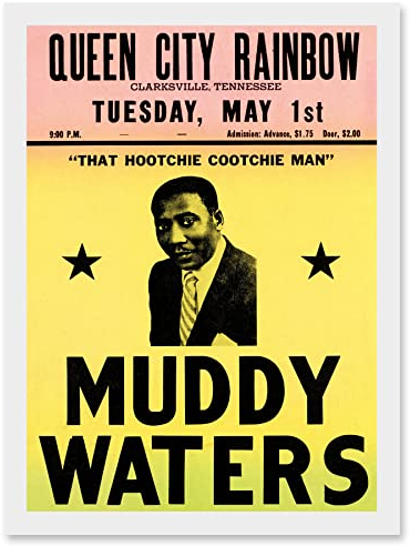 Artery8 Music Concert Advert Muddy Waters Legend Blues USA Hootchie Cootchie Man Artwork Framed Wall Art Print A4