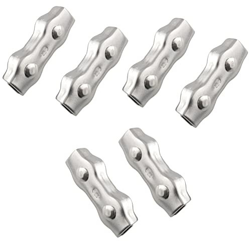 M5 Poly Rope Connector HSCGIN 6PCS M5x17 Stainless Steel Splicer Connectors Polyethylene Cord Connector for Electric Fences Wires Splicer Poly Wire Connector Clamp