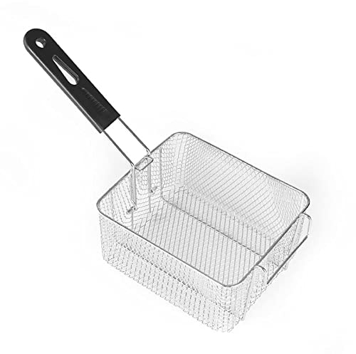 ZYFC Cesta para Freidora Profunda, Cesta Coladora de Red de Malla Cuadrada con Mango Antideslizante, Cesta para Freidora Comercial de Pescado con Patatas Fritas de Cocina para Restaurante