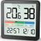 NOKLEAD Igrometro Termometro per interni - Indicatore digitale con sensore di monitoraggio della temperatura, Portable misuratore di umidità accurato (1, Nero, 7cm)