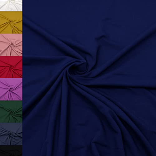MAGAM-Stoffe Finn Jersey Stoff uni Oeko-Tex Meterware 50cm (25. Dunkelblau)