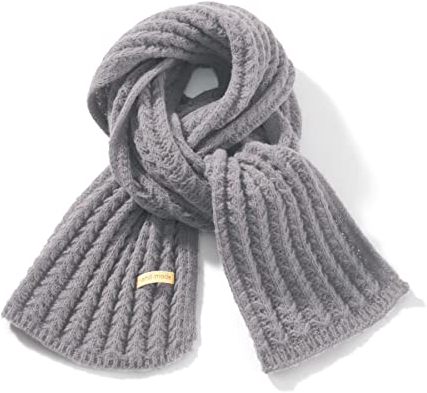 ORANZT Gestrickter Schal Lange Weiche Winter Strickschal Einfarbig Mode Pashmina Schal - Grau
