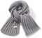ORANZT Gestrickter Schal Lange Weiche Winter Strickschal Einfarbig Mode Pashmina Schal - Grau