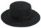 Klassischer Fedora für Damen und Herren - Flache Oberseite, Porkpie, Filz, Bootsfahrer, Kirche, Derby - Schwarz-C, M