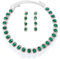 STONEFANS Smaragdgrüne Strass-Choker-Halskette für Damen, funkelnd, quadratisch, Strass-Halsband, Statement-Halsschmuck (grünes Schmuckset), Sterlingsilber, Adjustable, Sterling-Silber, Smaragd,