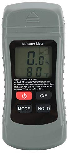 Tyenaza Digitaler Feuchtigkeitsmesser, Holzfeuchtemesser, Zwei Stifte, Wandfeuchtigkeitsmesser, Papierfeuchtigkeitstester für Holz, Baumaterial, Brennholz, Feuchtigkeitsmesser, Wände, Papierboden