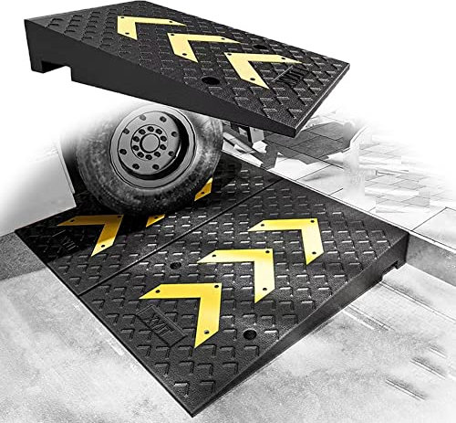 XFAK Tragbare Auffahrrampe Bordsteinrampe Schwerlast Schwellenrampe 10-25cm Laderampe, Gummirampe Für Niedrige Autos, Gabelstapler, Busse, Wohnmobil (Size : 50x100x25cm)