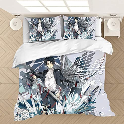 RHODAN Anime Bettwäsche,Bettwäsche Sets,bettbezug,sommerbettwäsche,Einzelbettzeug,Doppeltes Bettzeug,Einseitiger Druck (5,135x200cm+80x80cmx2)