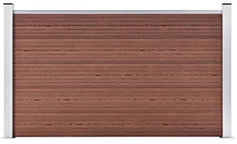 Festnight WPC Zaun Wpc Zaunelement Set WPC Sichtschutzzaun Komplettset sichtschutz Garten gartenzaun Garden Fence sichtschutz wpc-1 Element mit 2 Pfosten-Braun