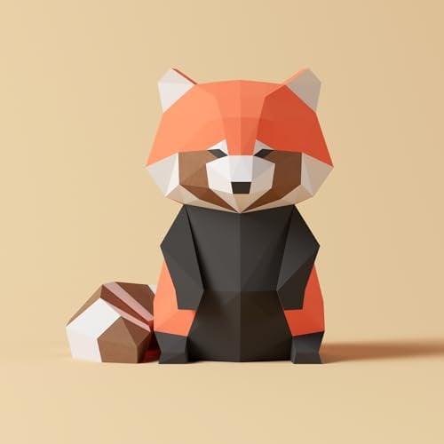 Yona DIY，Roter Panda Papercraft Kit, papiermodell, 3D Origami Kit von Hand zusammenzubauen, Heimdekoration, Geschenk, Origami 3D, Papier Handwerk, Puzzle 3D