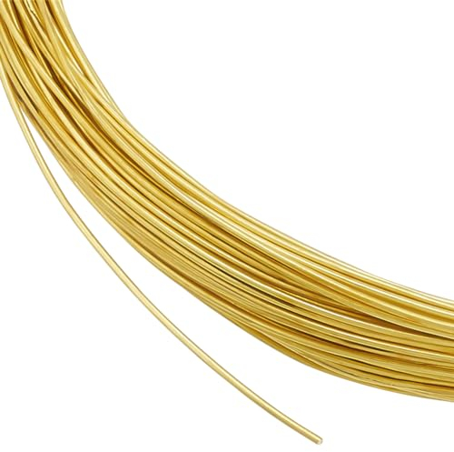 BENECREAT 20m 0.6mm Filo di Ottone per Gioielli Artigianali Filo di Oro Artistico per Perline Filo di Rame Resistente All'Appannamento per Gioielli Perline Artigianato Creazione Anello Orecchini