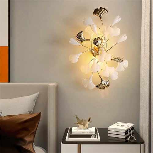 Leomix Zweig-Wandleuchten, Goldene Acryl-Wandleuchte, Moderne Art-Deco-Wandleuchte Mit Ginkgoblättern, Luxuriöse Wandleuchten Für Arbeitszimmer, Flur, Wohnzimmer