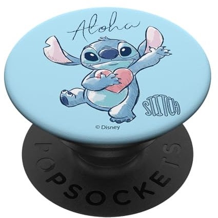 Disney Lilo & Stitch Aloha Cute Stitch Heart Sketch Logo PopSockets Swappable PopGrip