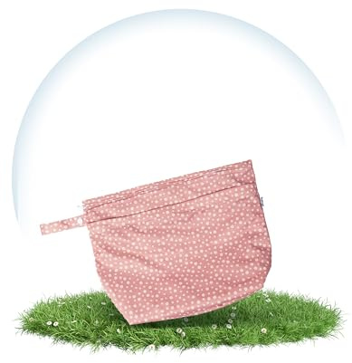 Hinzling Wetbag (Daisy Blush Duo) – 2 in 1 Nasstasche für saubere und dreckige Stoffwindeln – Nachhaltige Wetbags aus recyceltem Polyester – Wetbag für Kindergarten und Unterwegs – Wetbag Kindergarten