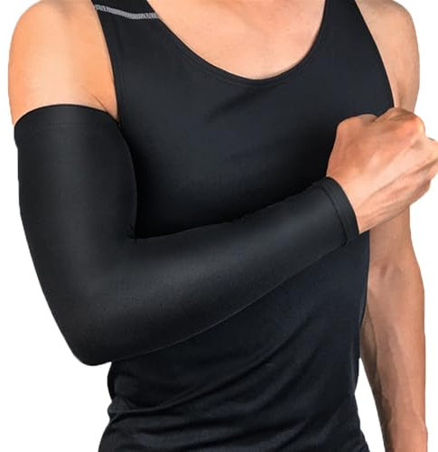 TMTGTS Sport-Armschützer 1 Paar Gaming Arms Sleeve Atmungsaktiv Kompression Armstrumpf Tattoo Abdeckung Plus Größe Armmanschette für Running Radfahren Basketball Golf Outdoor Männer Frauen (M,1#)