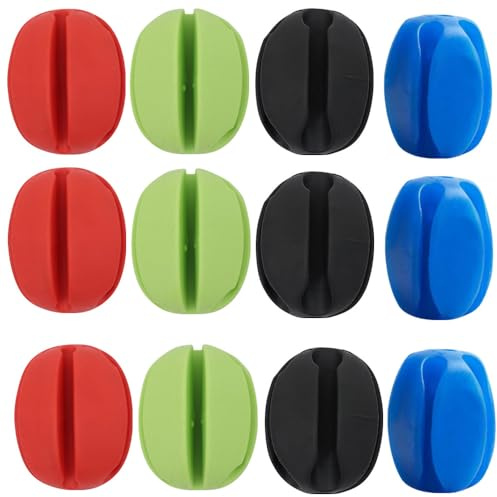 CuiCanfla Angelruten-Abzieher, Angelrutenhalter, feste Kugelform, Rutenschutz, Befestigungsclip, 5 Löcher, 12 Stück tragbare Angelrute, Angelruten-Clips, Silikon-Angelrutenhalter