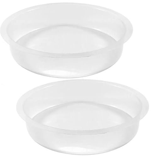 2 PCS Plastic Round Bird Feeder Water Bowl, Wild Birds Seed Feeding Station Tray Bird Bath Bowl, Garden Bird Water Dish Round Birdbath for for Birds Outside