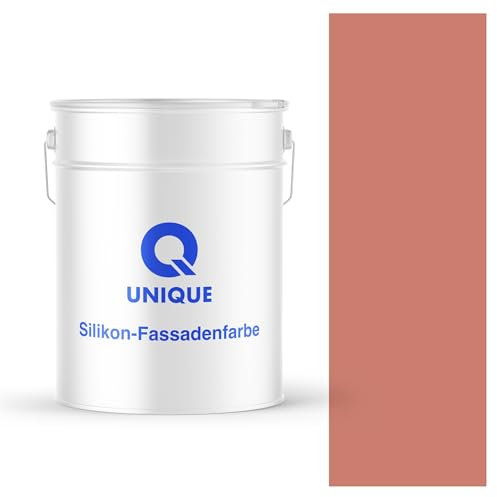 Q UNIQUE Fassadenfarbe Lachs 10L – Silikonharz-Außenfarbe, Wetterfest, Selbstreinigend, Hohe Deckkraft, UV-Beständig, Für WDVS, Beton & Mineralische Untergründe