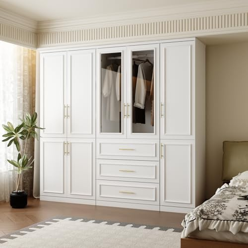 FUFU&GAGA Wardrobe Closet Collection with Doors, White Armoire System