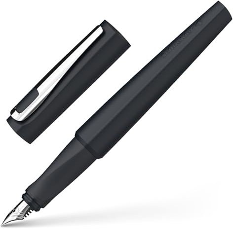 Schneider 168821 Tomo Füller Füllhalter (nachfüllbar mit Standard Tintenpatronen, geeignet für Rechts- und Linkshänder) All Black