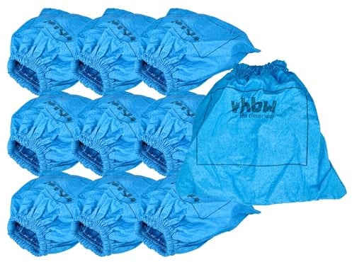 vhbw 10x Textilfilter kompatibel mit WAP ST 15 | ST 10, EURO 45522, EC-380 E Staubsauger, Nass-/Trockensauger - Stoffbeutel, Abwaschbar Blau