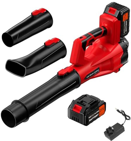 Cordless Leaf Blower with 21V Battery & Fast Charger,6 Speed Mode,Lightweight Design,Powerful Electric Garden Blower for Patio Cleaning, Lawn Care, Blowing Leaves and Dust