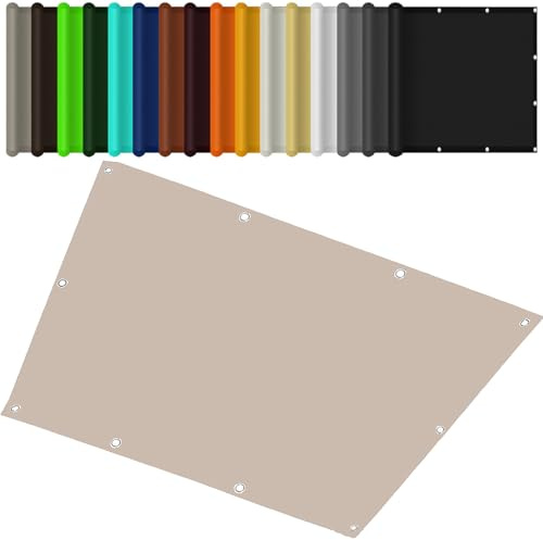 Sonnensegel Rechteckig 200 x 270 cm Sonnensegel Balkon Ohne Bohren Wetterbeständig Und UV Schutz mit Befestigungsseilen für Hof, Deck, Pergola, Taupe